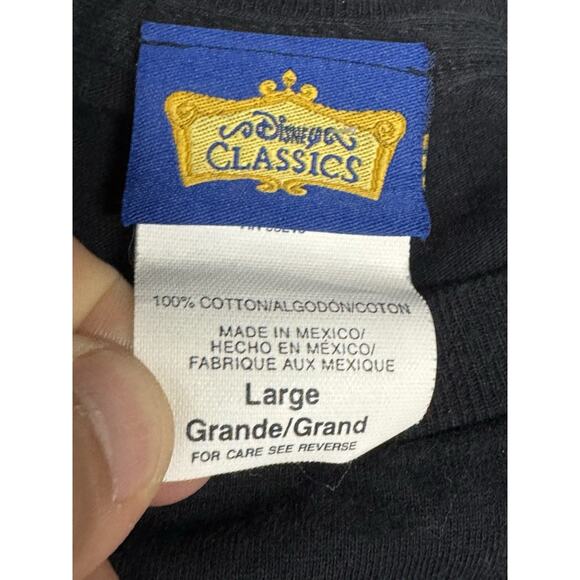 Vintage 90’s RARE Black Large Disney Classics Snow White And The 7 Dwarves AOP - Picture 2 of 6